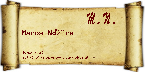 Maros Nóra névjegykártya