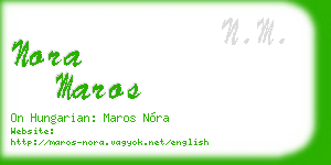 nora maros business card